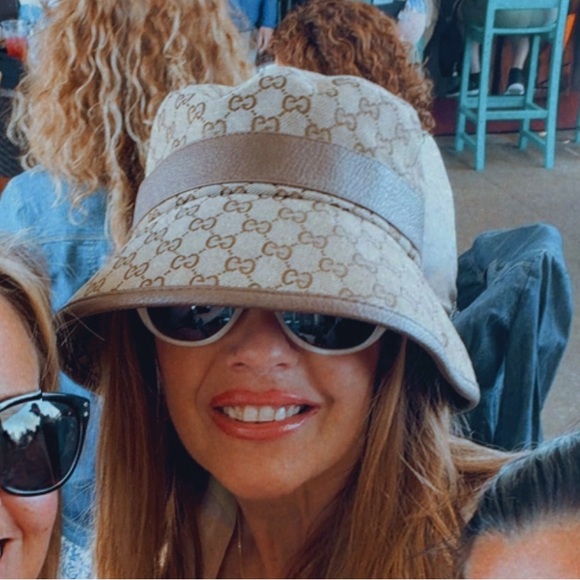 Luxury Inspired Tan wide rimmed Monogram Bucket Hat NWT - Picture 7 of 8